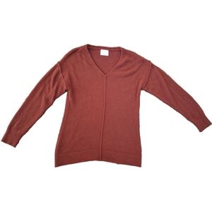 STYLUS Women's V-Neck Sweater in Rust